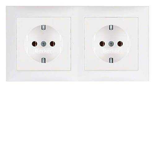 Berker 47209909 Steckdosen-Kombination SCHUKO 2fach mit Rahmen S.1 polarweiß, matt Mesch Shop Berker 47209909 Steckdosen-Kombination SCHUKO 2fach mit Rahmen S.1 polarweiß, matt Mesch Shop